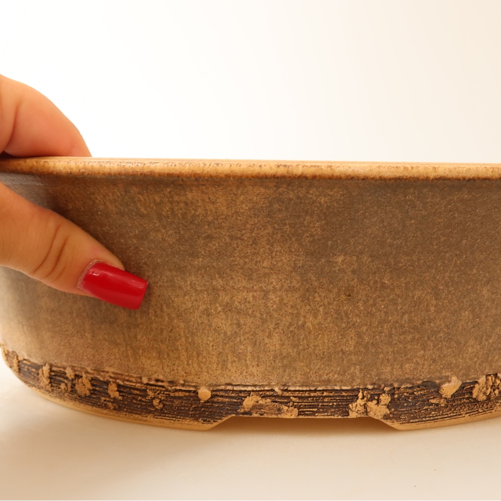 Ceramiczna miska do bonsai 33 x 33 x 9 cm, kolor brązowy – WYŁĄCZNIE ODBIÓR OSOBISTY lub transport na palecie