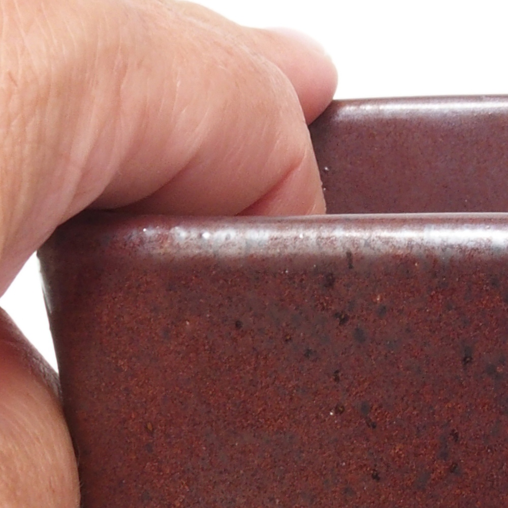 Ceramiczna miska bonsai 8,5 x 8,5 x 11 cm, kolor brązowy 