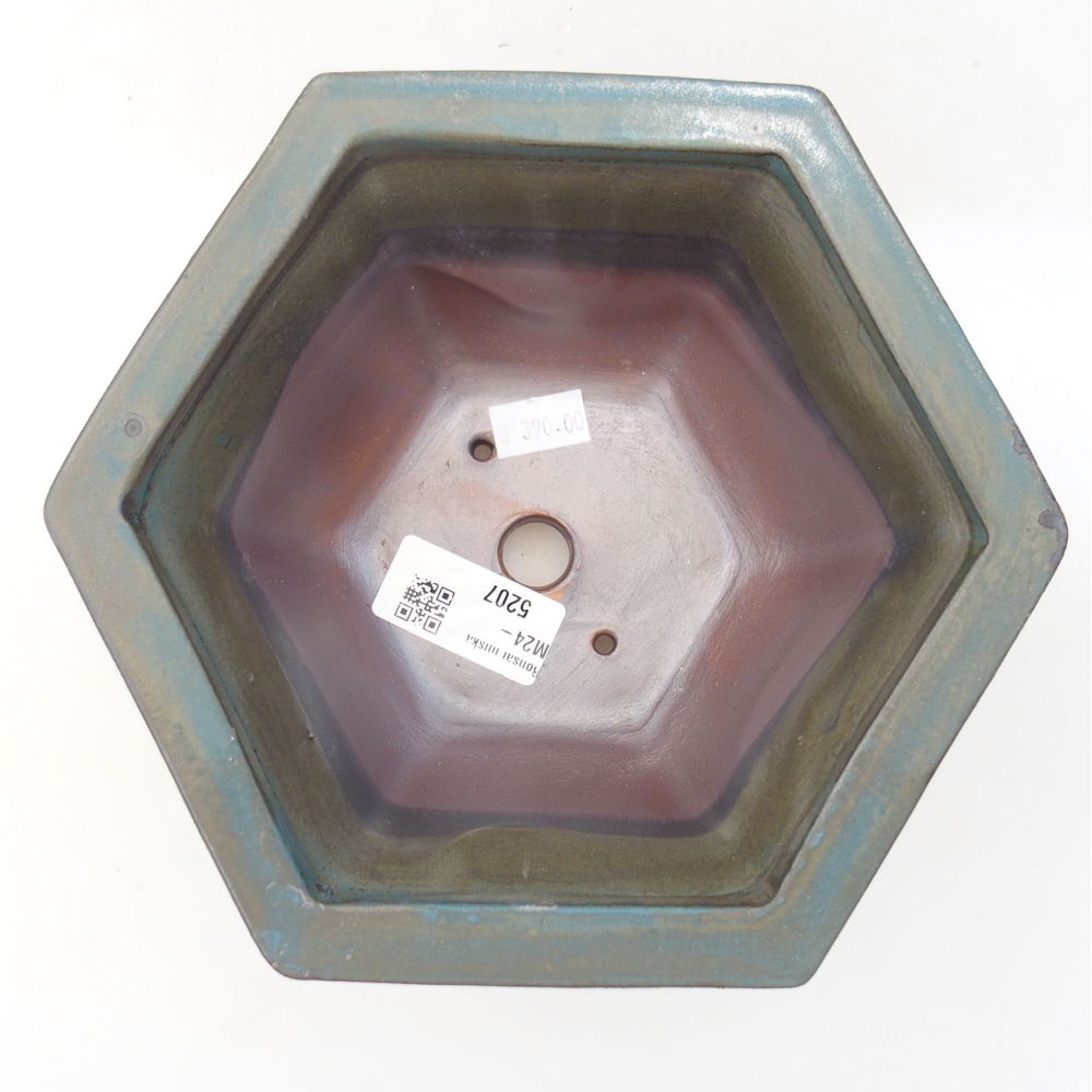 Ceramiczna miska bonsai 18,5 x 16,5 x 9 cm, kolor zielony