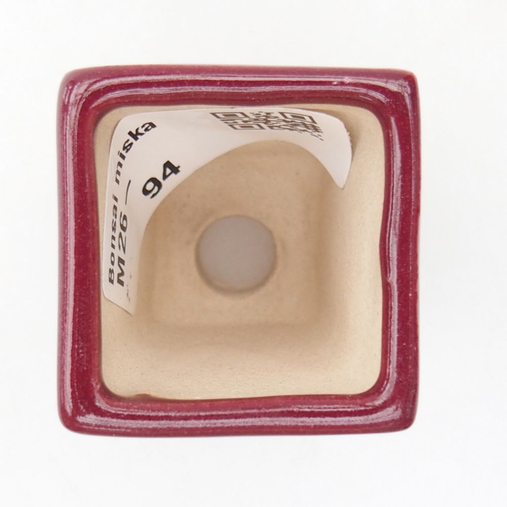 Mini miska do bonsai 3,5 x 3,5 x 5 cm, kolor bordowy