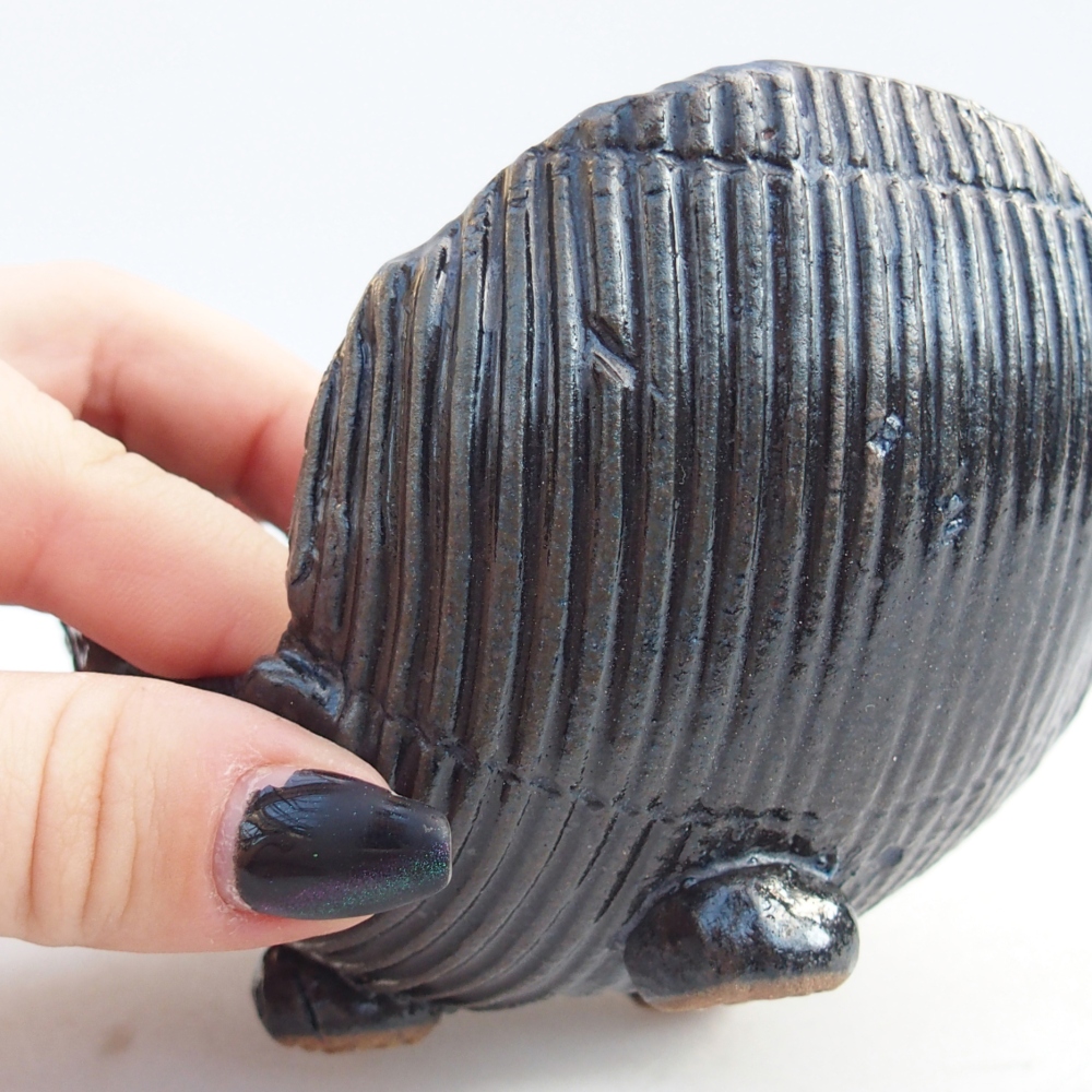 Ceramiczna muszla 10,5 x 9,5 x 6,5 cm, kolor niebieski