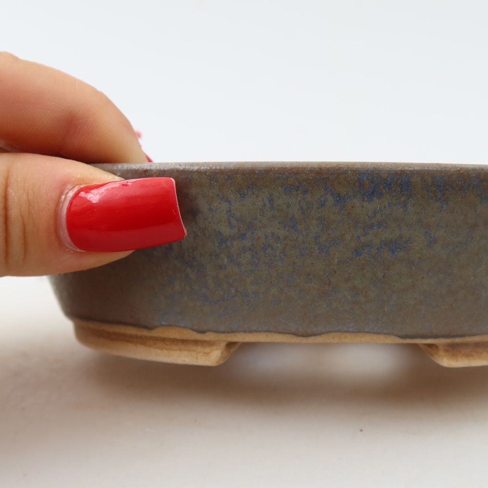 Ceramiczna miska do bonsai 12,5 x 10,5 x 3,5 cm, kolor niebieski
