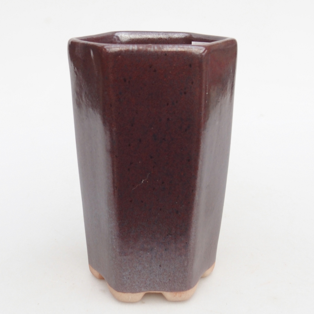 Ceramiczna miska do bonsai 10 x 8,5 x 14,5 cm, bordowa