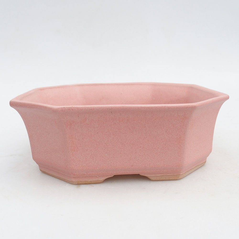 Ceramiczna miska na bonsai 17,5 x 17,5 x 6 cm, różowa