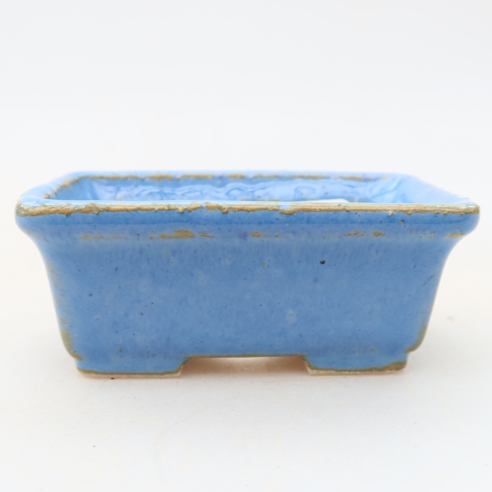 Ceramiczna miseczka do bonsai 6,5 x 4 x 2,5 cm, kolor niebieski