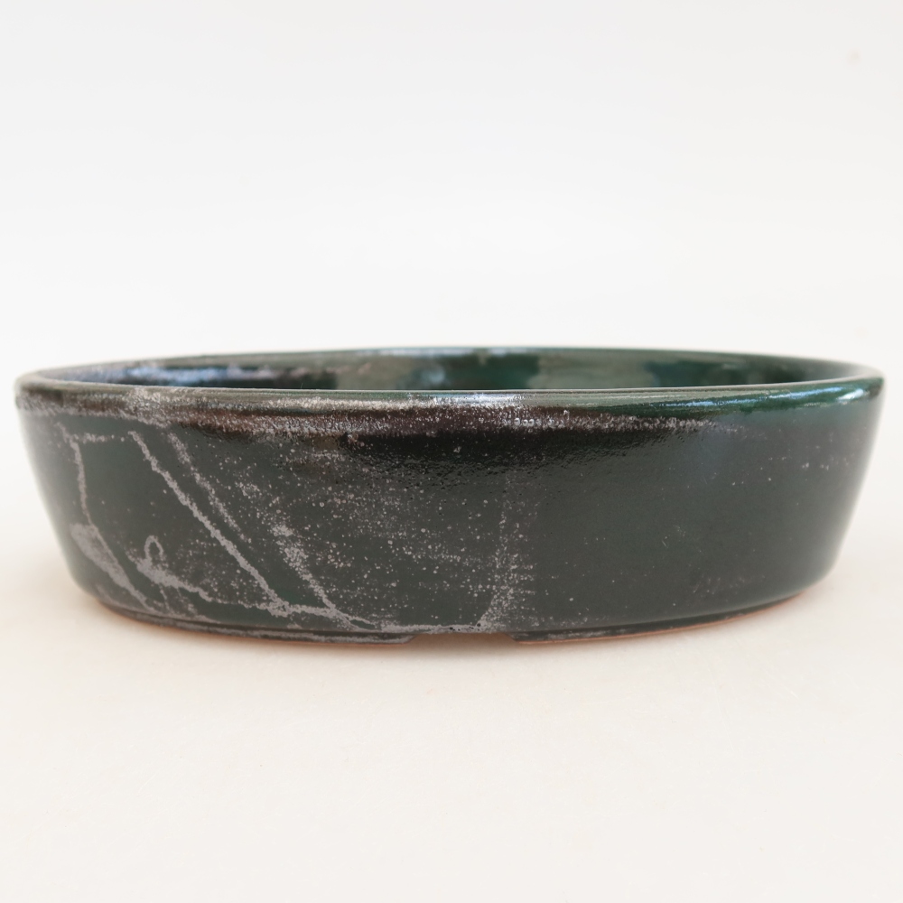 Ceramiczna miska do bonsai 16,5 x 11,5 x 4,5 cm, zielona