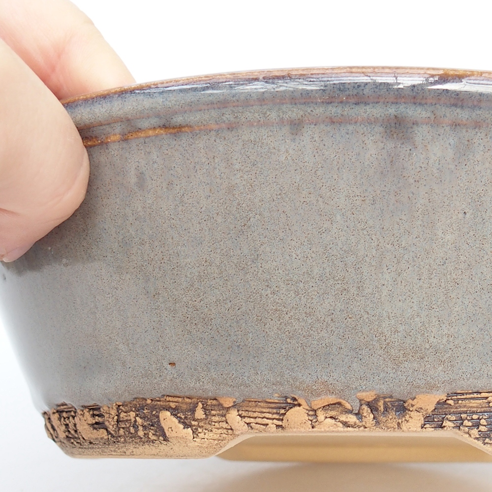 Ceramiczna miska do bonsai 20 x 20 x 6,5 cm, szara