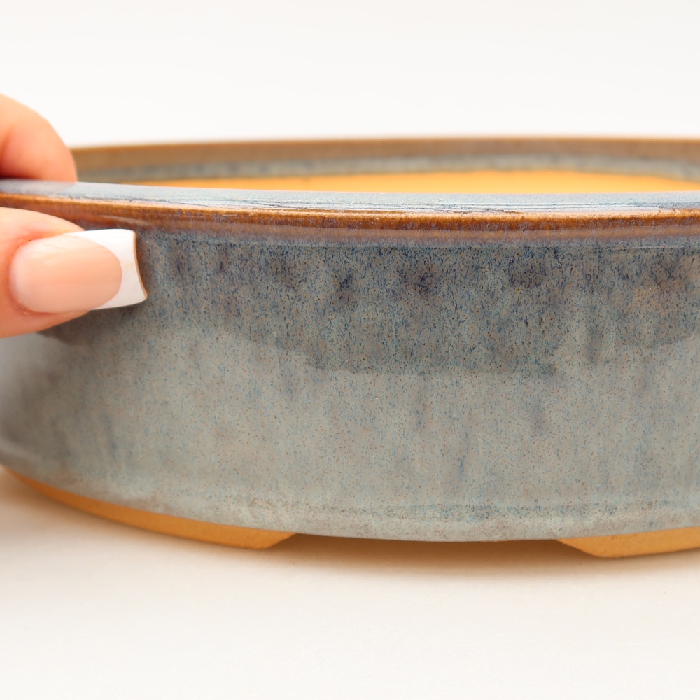 Ceramiczna doniczka do bonsai 26 x 26 x 6 cm, kolor szary