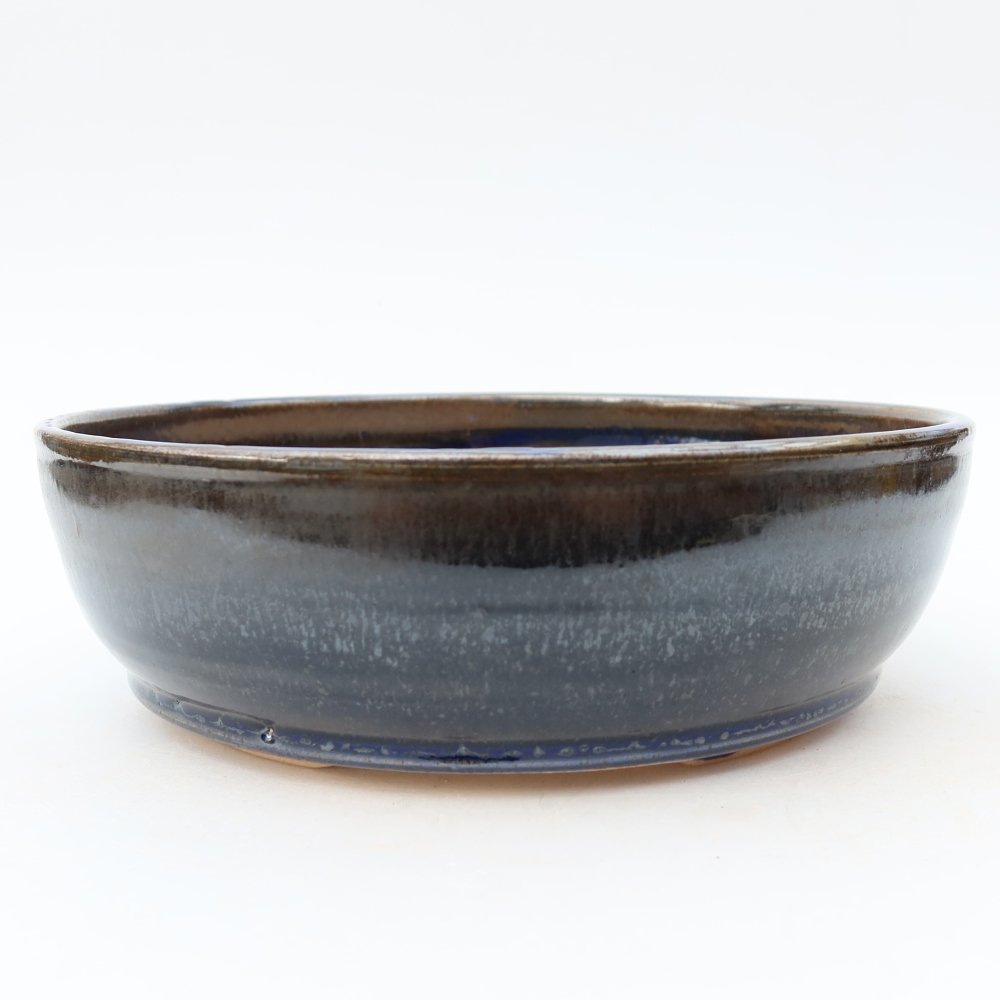 Ceramiczna miska do bonsai 21 x 21 x 6 cm, kolor niebieski