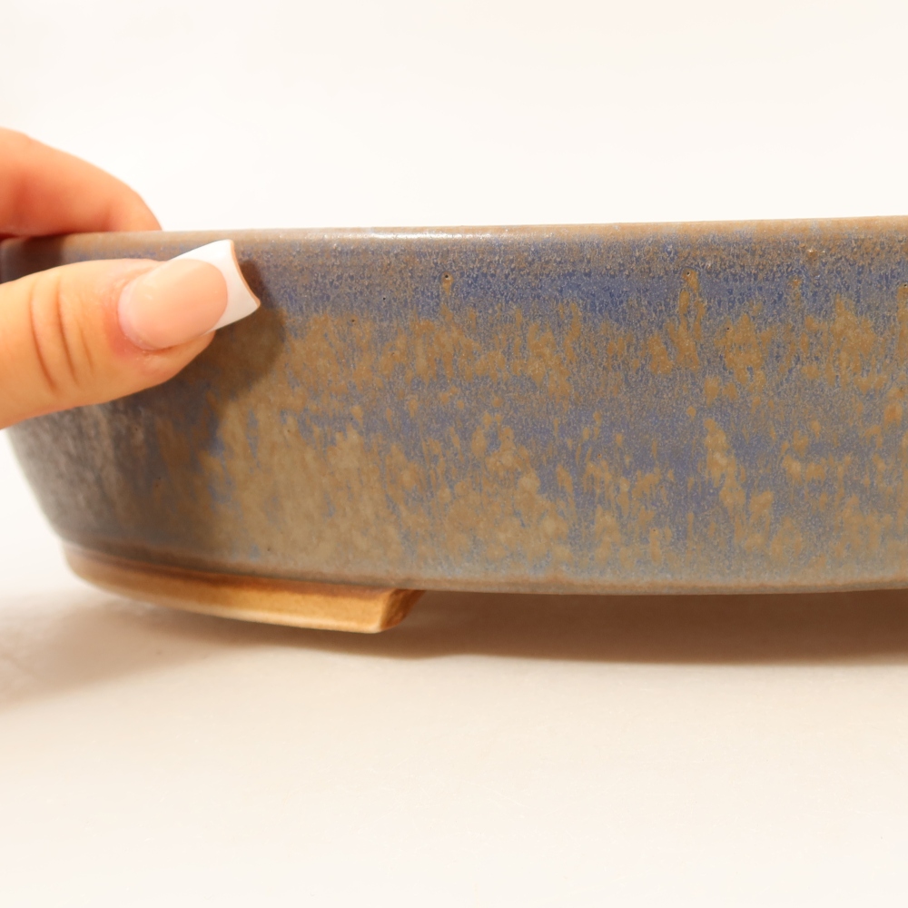 Ceramiczna miska do bonsai 31,5 x 27,5 x 6 cm, kolor niebieski