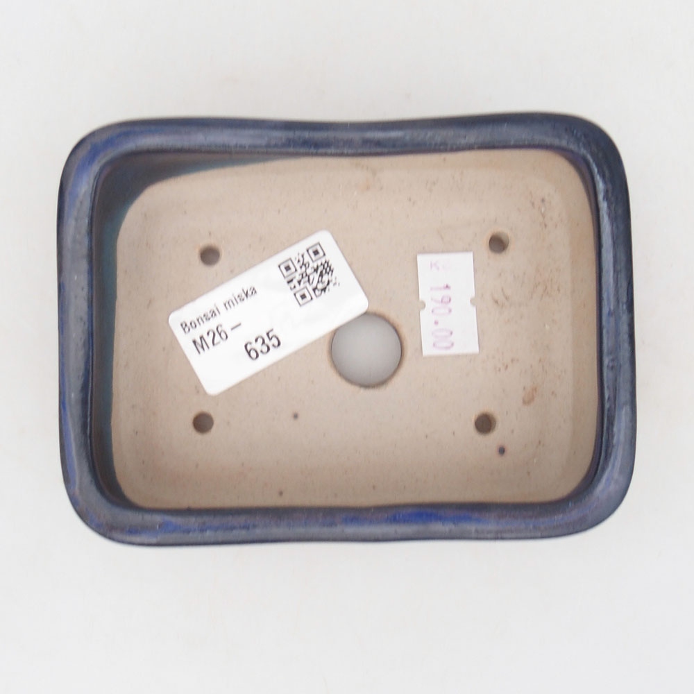 Ceramiczna miska na bonsai 11,5 x 8,5 x 3 cm, kolor niebieski