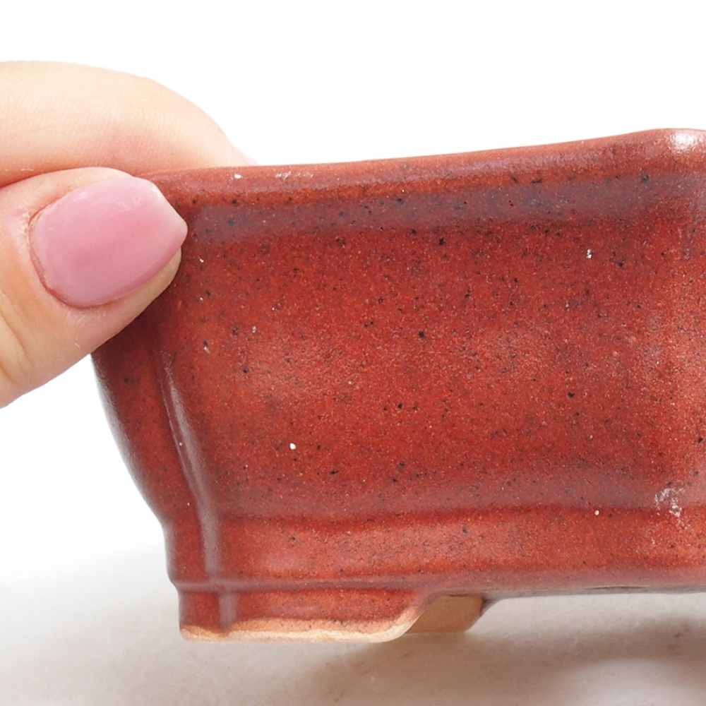 Ceramiczna miska bonsai 15,5 x 11,5 x 4,5 cm, kolor różowy