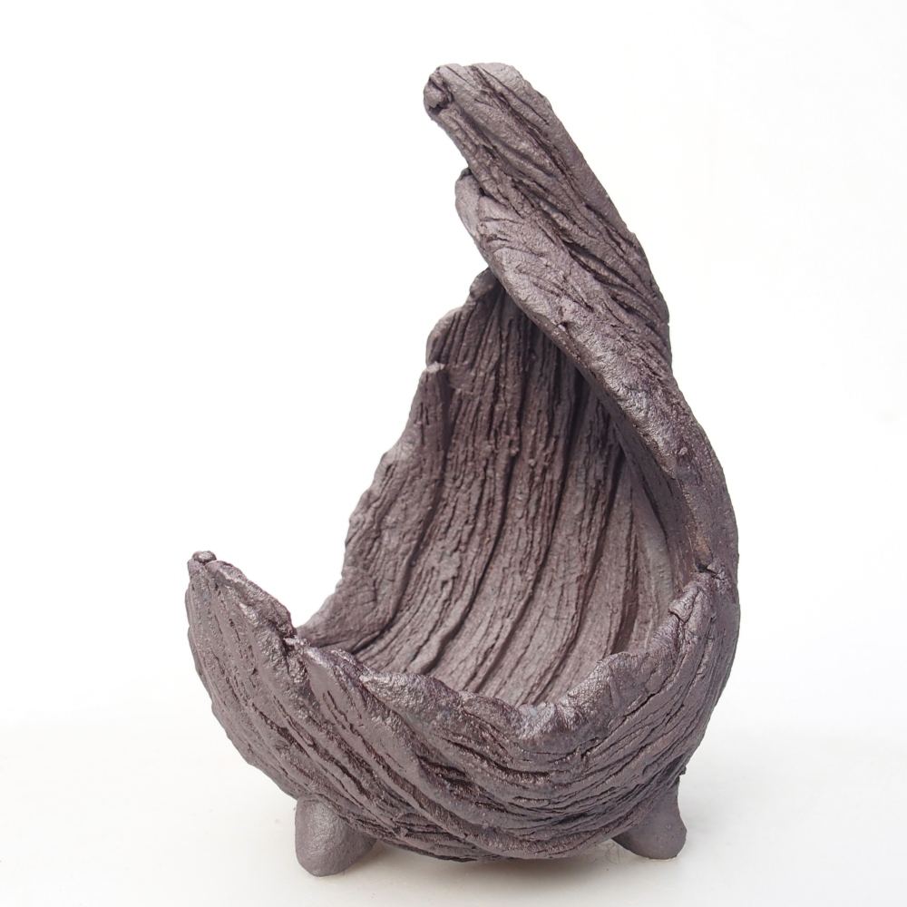 Muszla ceramiczna 9 x 7,5 x 13 cm, kolor metaliczny