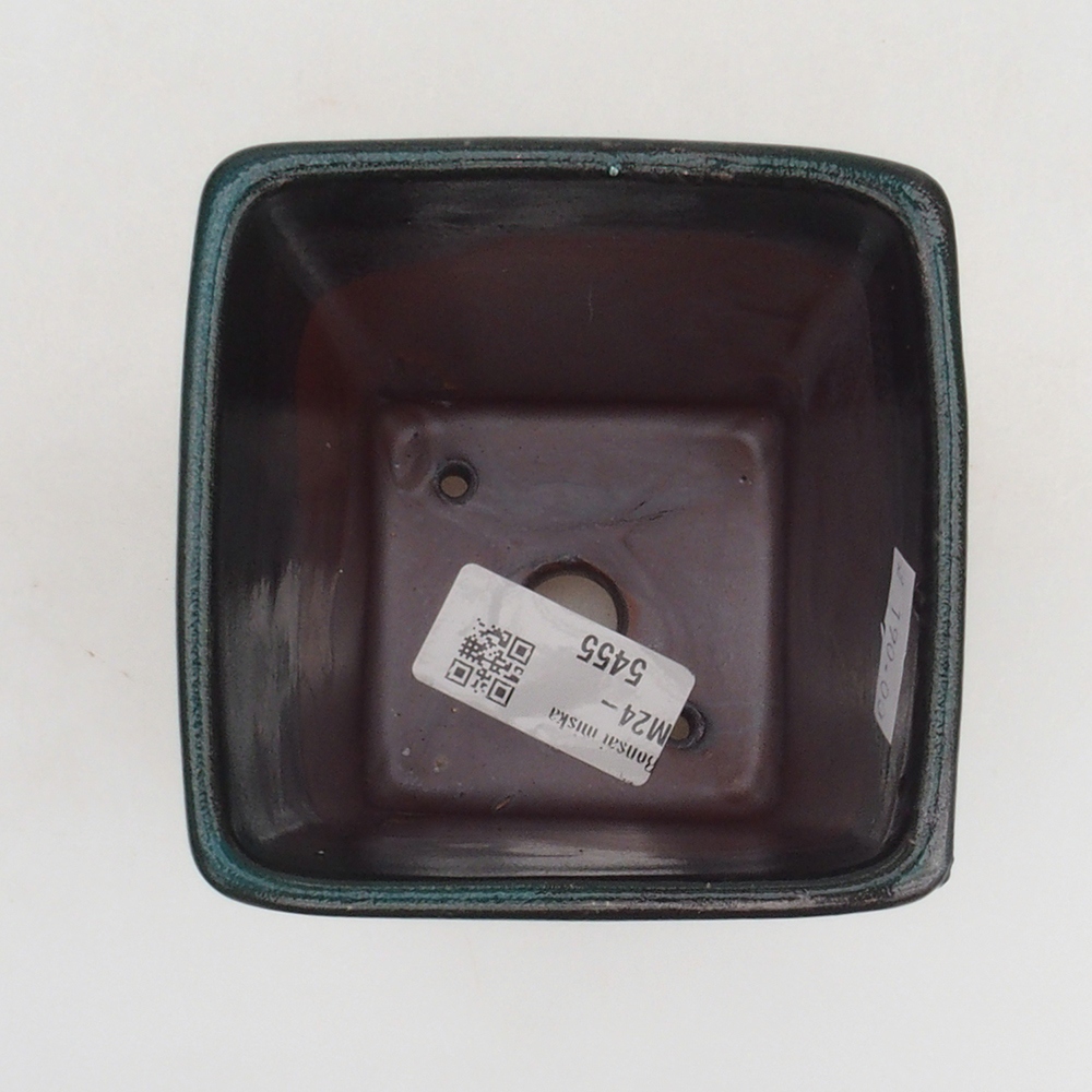 Ceramiczna miska bonsai 9 x 9 x 11 cm, kolor zielony