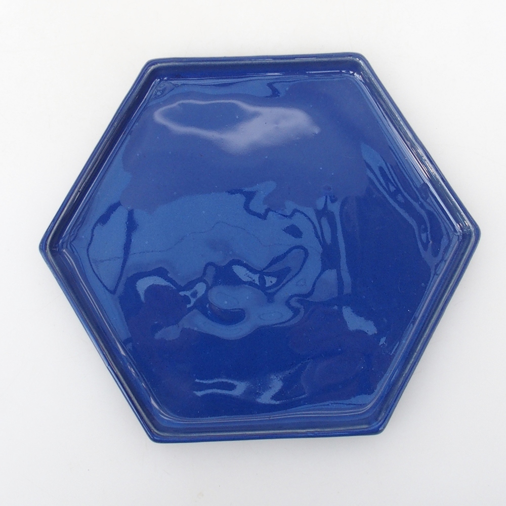 Miska ceramiczna H53 -18,5 x 17 x 1 cm - niebieska
