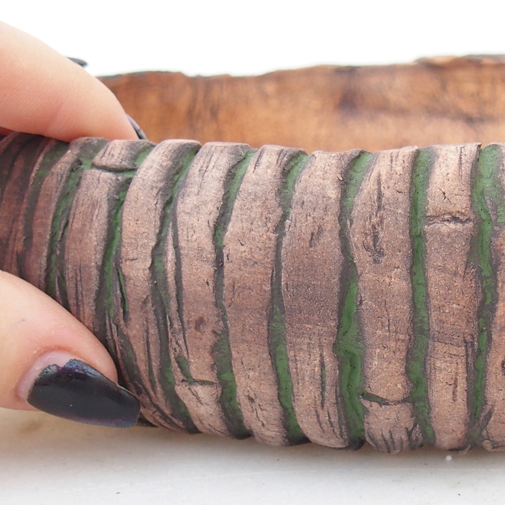 Ceramiczna miska do bonsai 20 x 20 x 5 cm, zielona