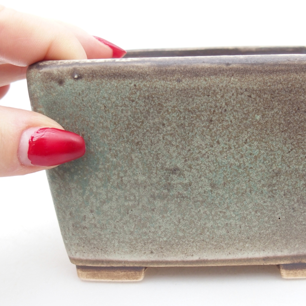 Ceramiczna miska na bonsai 11 x 11 x 7 cm, zielona