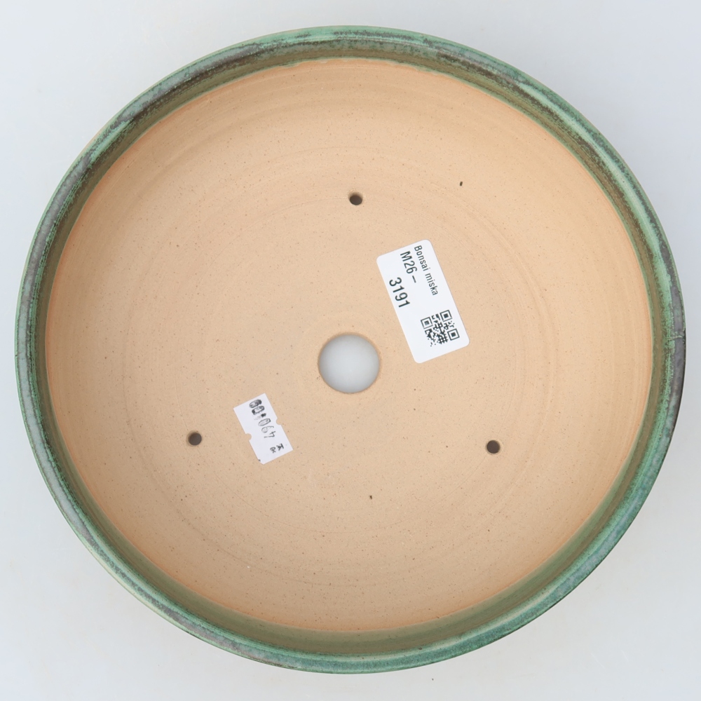 Ceramiczna doniczka do bonsai 19,5 x 19,5 x 5,5 cm, kolor zielony