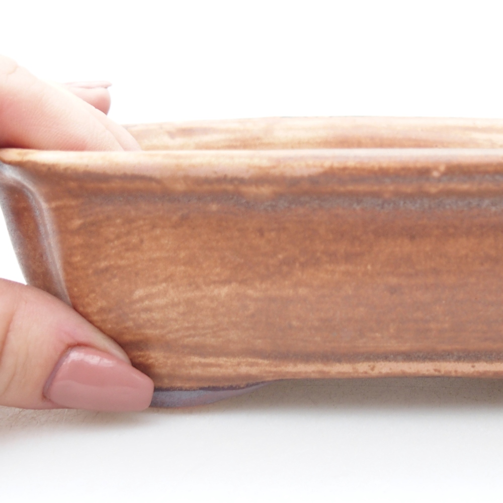 Ceramiczna miska do bonsai 15,5 x 12 x 4,5 cm, różowa