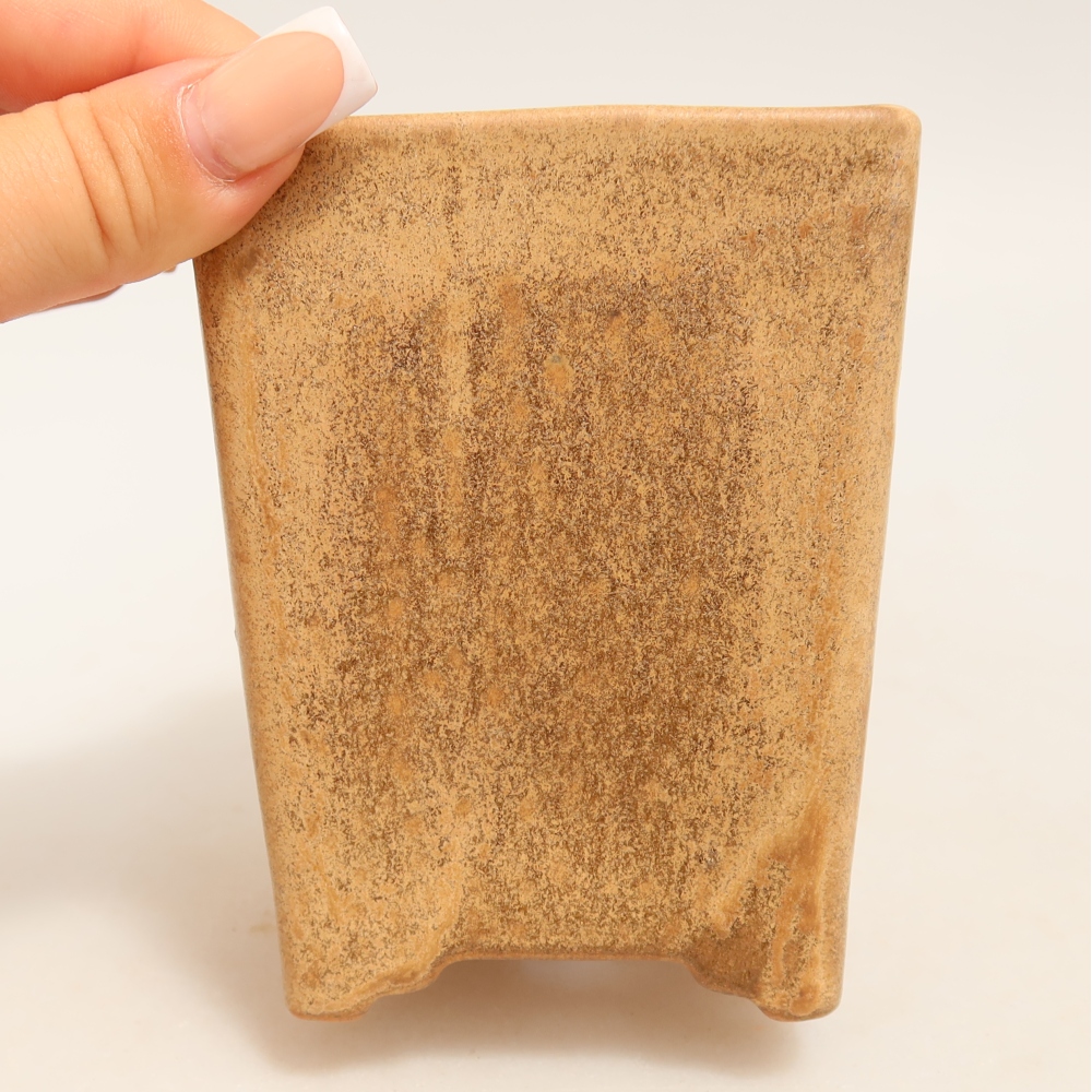 Ceramiczna miska do bonsai 9 x 9 x 11 cm, kolor beżowy
