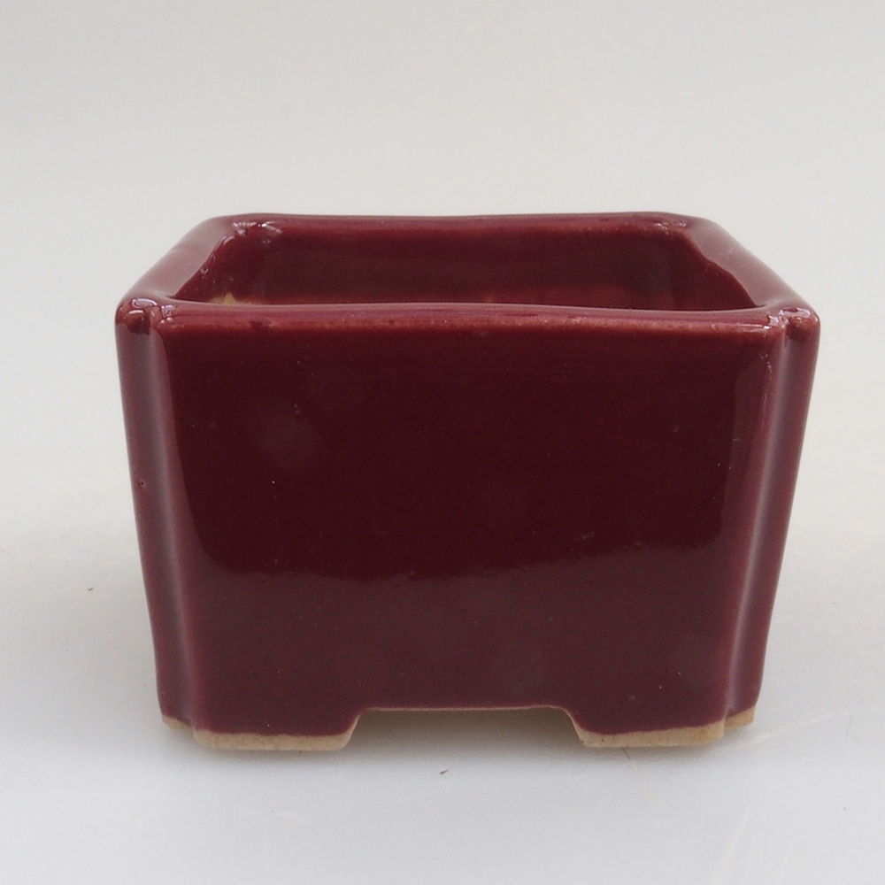 Mini miska bonsai 4,5 x 4,5 x 3 cm, kolor bordowy