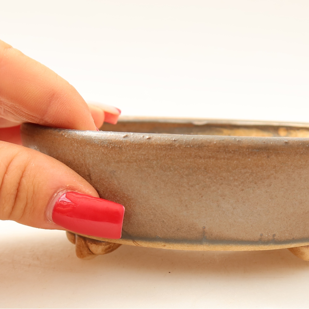 Ceramiczna miska do bonsai 12 x 10,5 x 4 cm, brązowa