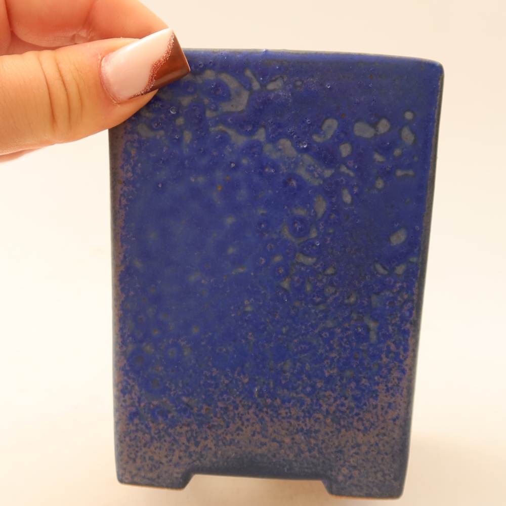 Ceramiczna miska do bonsai 7,5 x 7,5 x 10 cm, kolor niebieski