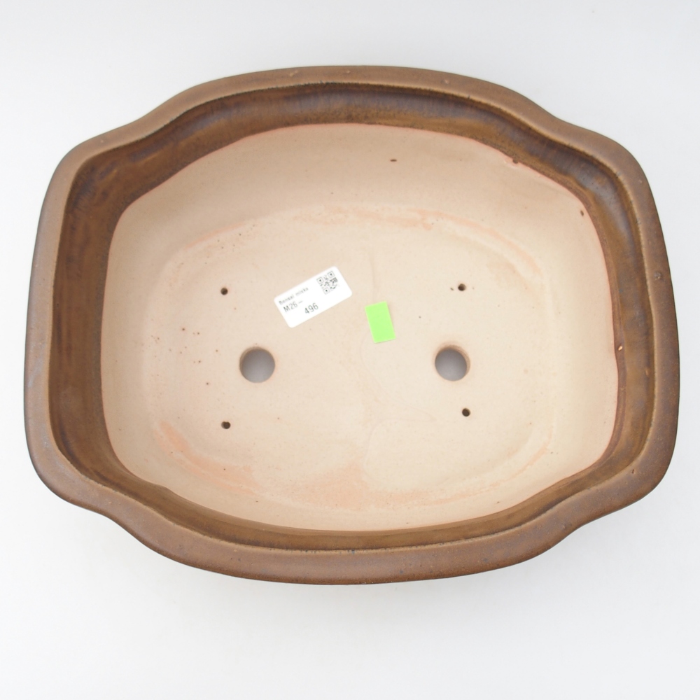 Ceramiczna miska na bonsai 30 x 25 x 10 cm, brązowa
