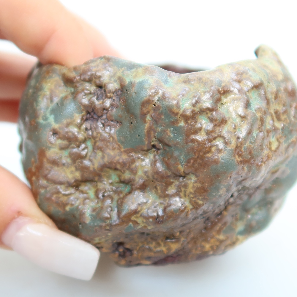 Ceramiczna skorupka  7 x 6,5 x 5,5 cm, kolor zielony