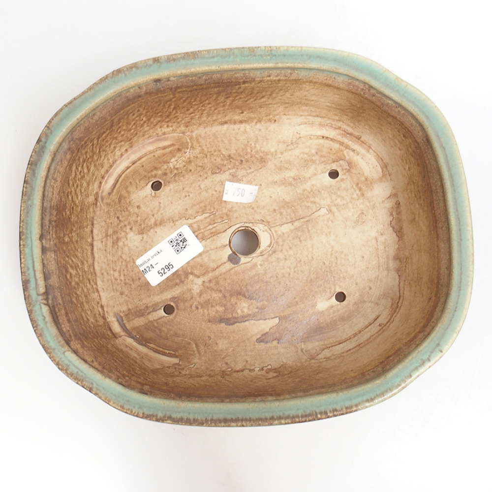 Ceramiczna miska do bonsai  25 x 21 x 7,5  cm, kolor niebieski