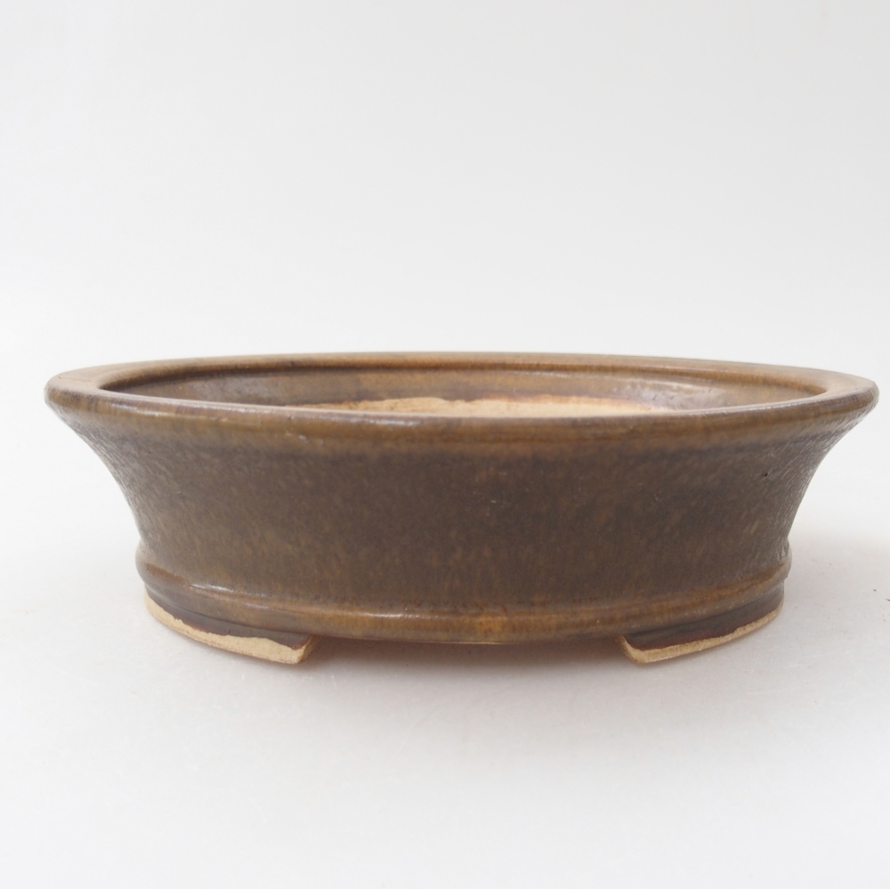Ceramiczna miska na bonsai 17,5 x 16 x 4,5 cm, brązowa