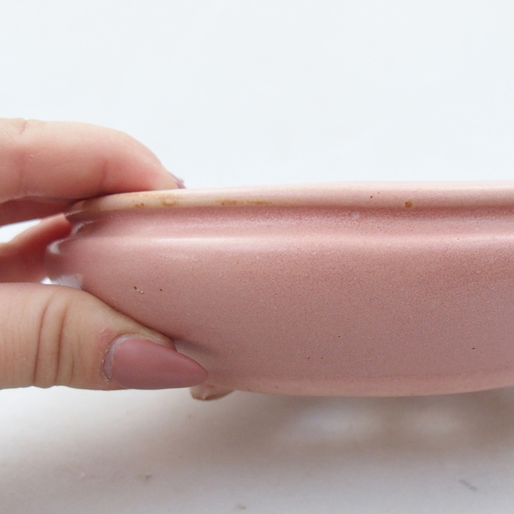 Ceramiczna miska do bonsai 15 x 15 x 5 cm, różowa