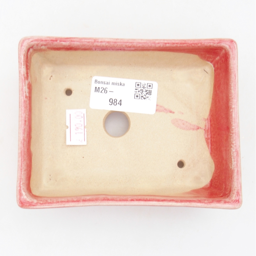Ceramiczna miska do bonsai 11,5 x 9 x 3,5 cm, kolor czerwony