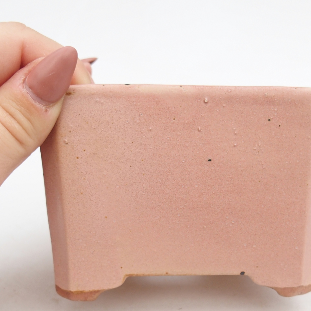 Ceramiczna miska na bonsai 8 x 8 x 10,5 cm, różowa