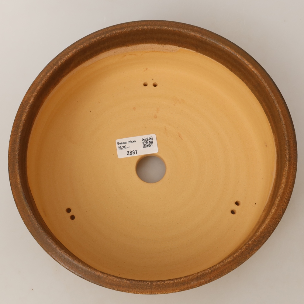 Ceramiczna miska do bonsai 24 x 24 x 8,5 cm, kolor brązowy