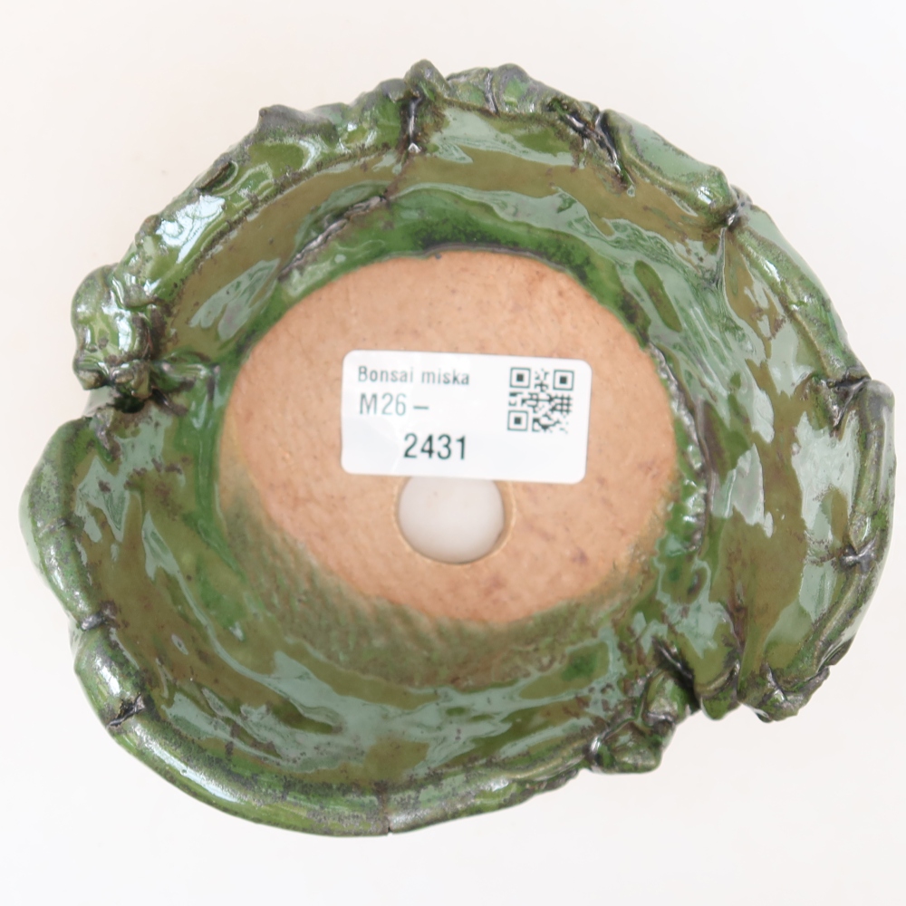 Ceramiczna skorupka  11,5 x 10,5 x 7 cm, kolor zielony