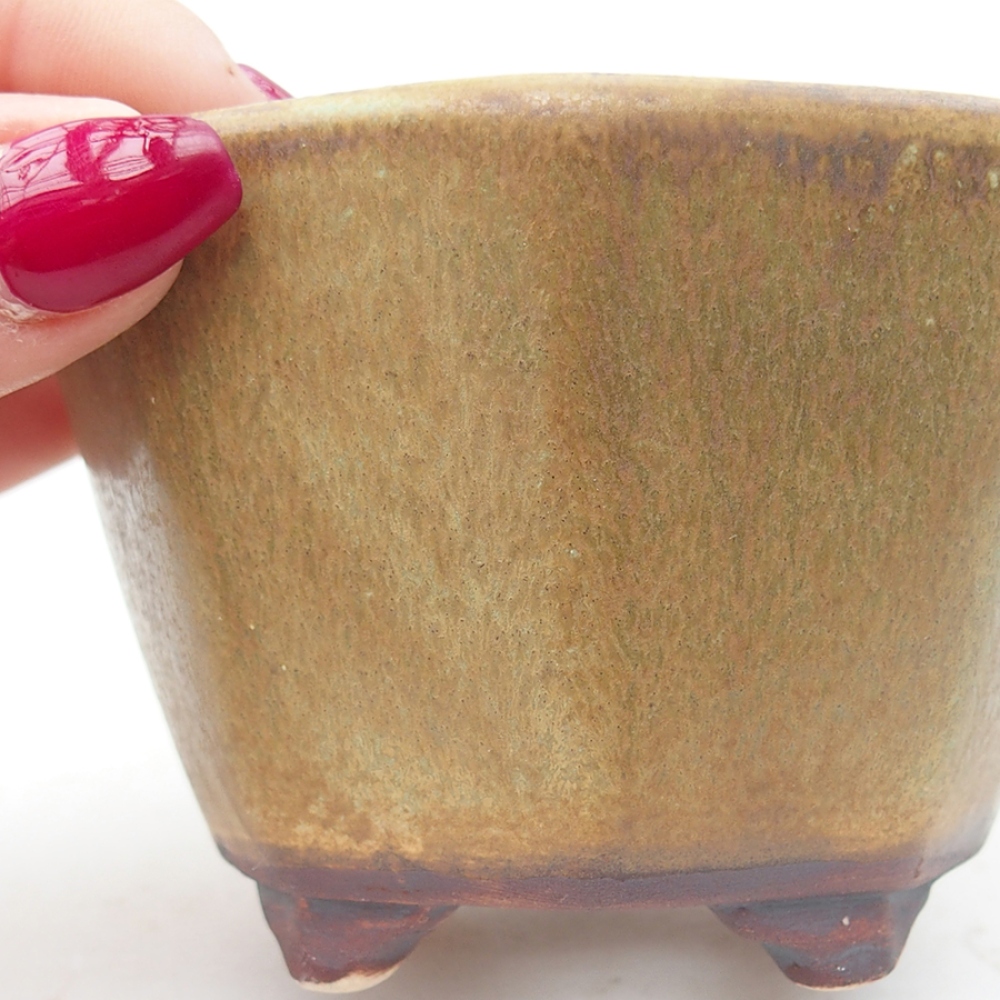 Ceramiczna miska do bonsai 8,5 x 8,5 x 6 cm, kolor zielony