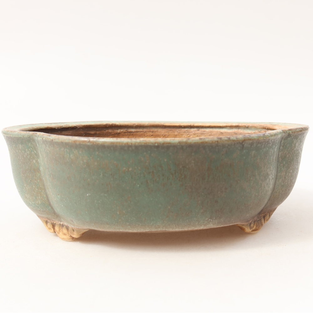 Ceramiczna miska do bonsai 17,5 x 15,5 x 5,5 cm, kolor zielony