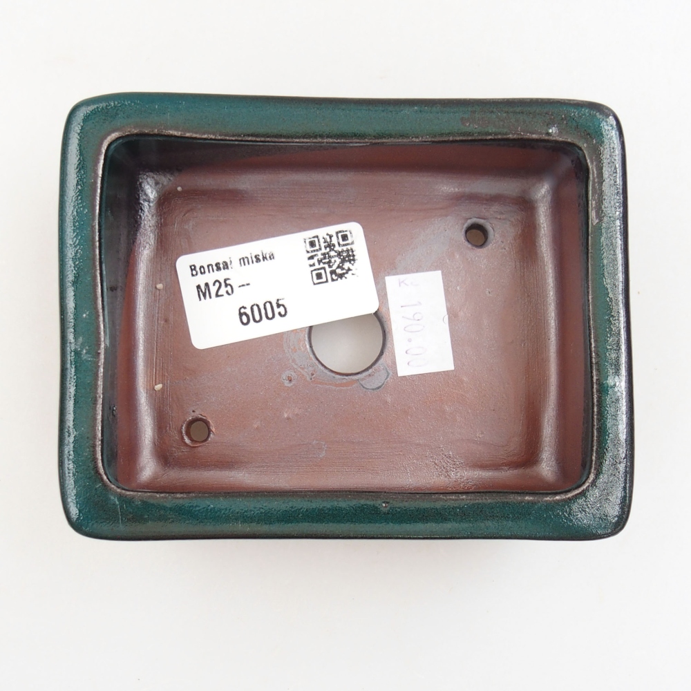 Ceramiczna miska bonsai 10,5 x 8,5 x 3,5 cm, kolor zielony