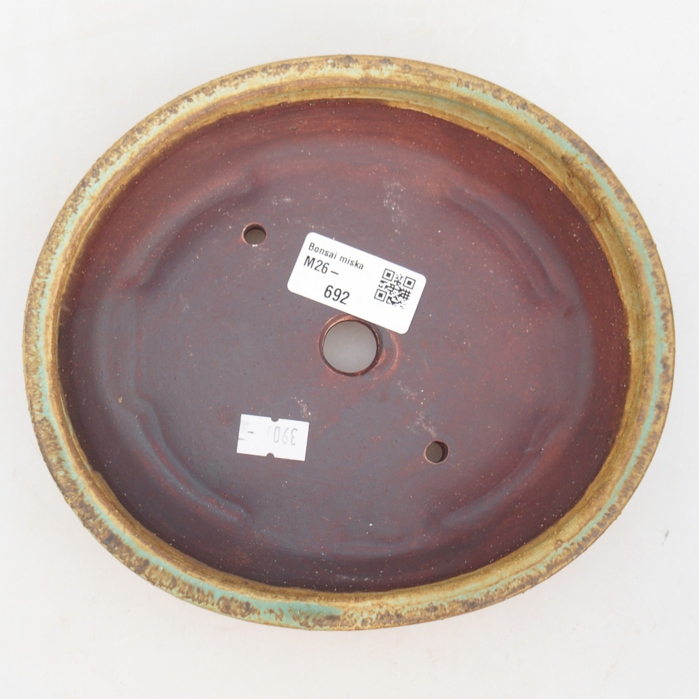 Ceramiczna miska do bonsai 18,5 x 16,5 x 4,5 cm, zielona
