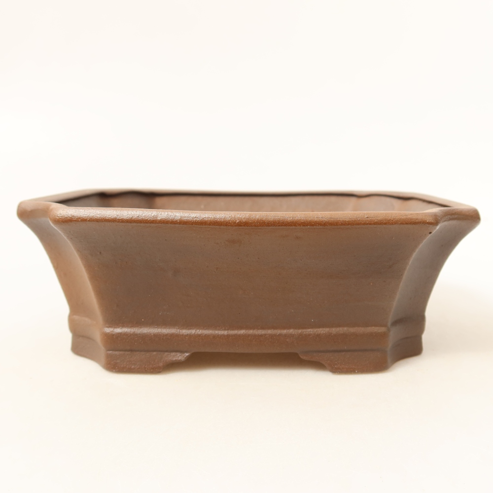 Ceramiczna miska do bonsai 18 x 15 x 6 cm, kolor brązowy