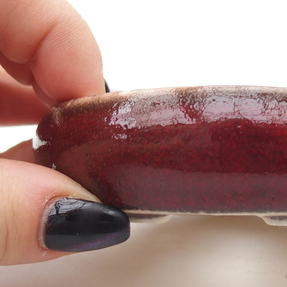 Mini miska do bonsai 9 x 9 x 2,5 cm, kolor czerwony