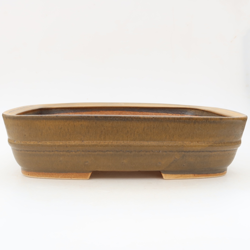 Ceramiczna miska na bonsai 30 x 24,5 x 7,5 cm, kolor brązowy