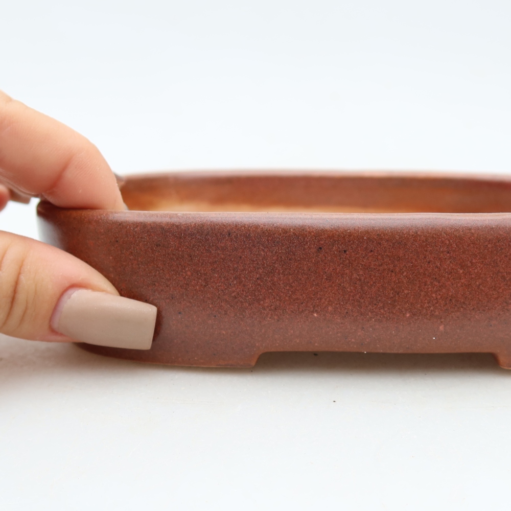 Ceramiczna miska do bonsai 16 x 11 x 3,5 cm, kolor bordowy