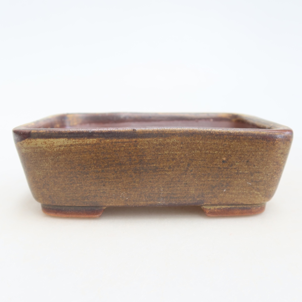 Ceramiczna miseczka do bonsai 12,5 x 9,5 x 4 cm, kolor brązowy