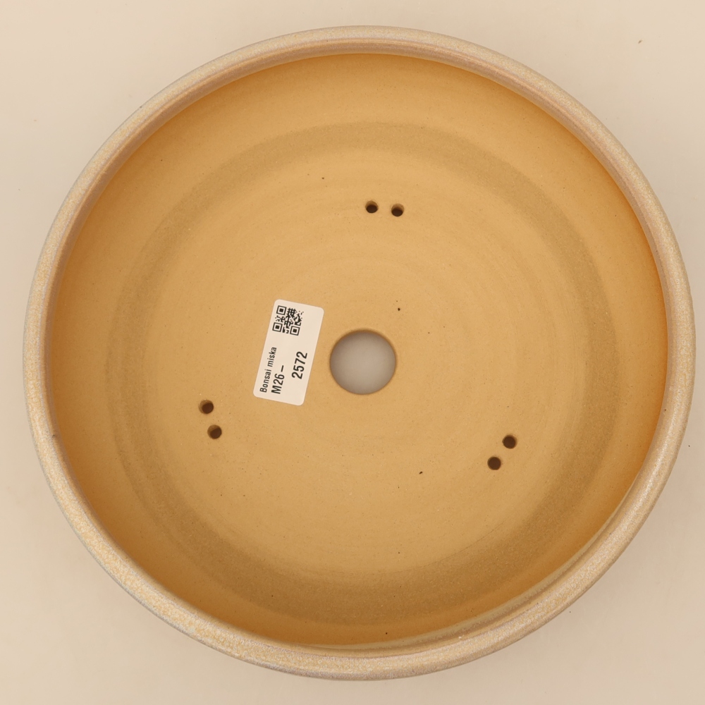 Ceramiczna miska do bonsai 23 x 23 x 6,5 cm, kolor beżowy
