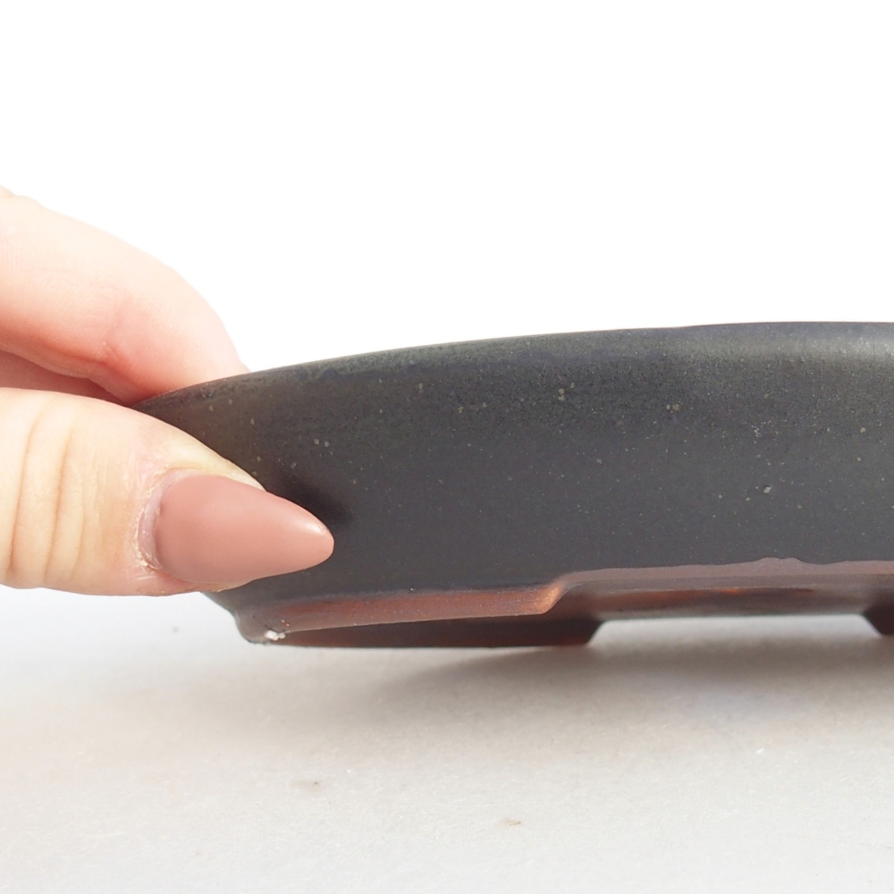 Ceramiczna miska do bonsai 15,5 x 11 x 2,5 cm, szara