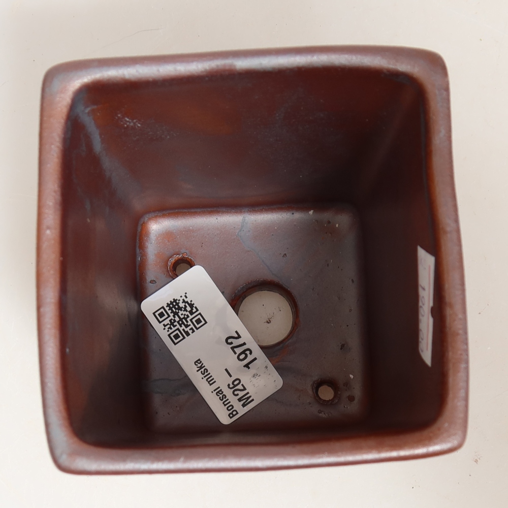 Ceramiczna miska do bonsai 8 x 8 x 10 cm, kolor metaliczny