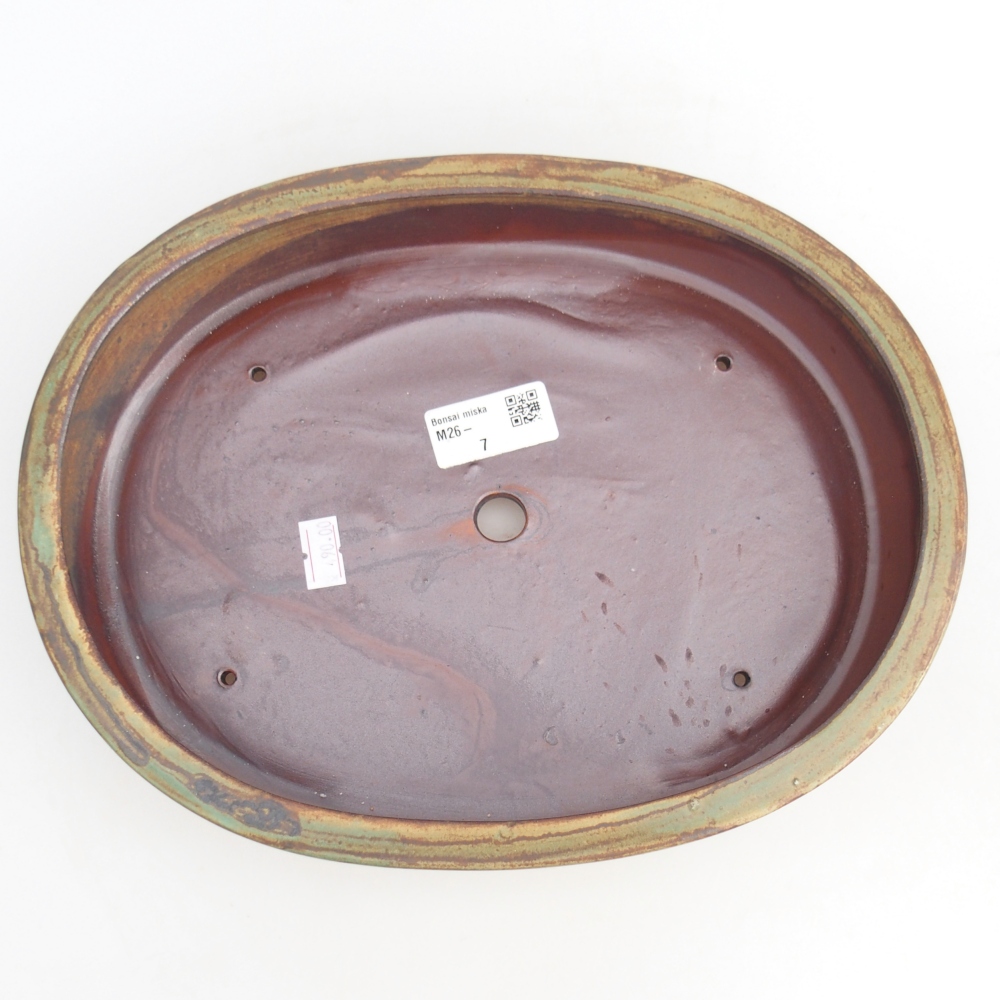 Ceramiczna miska na bonsai 27 x 21 x 5,5 cm, zielona