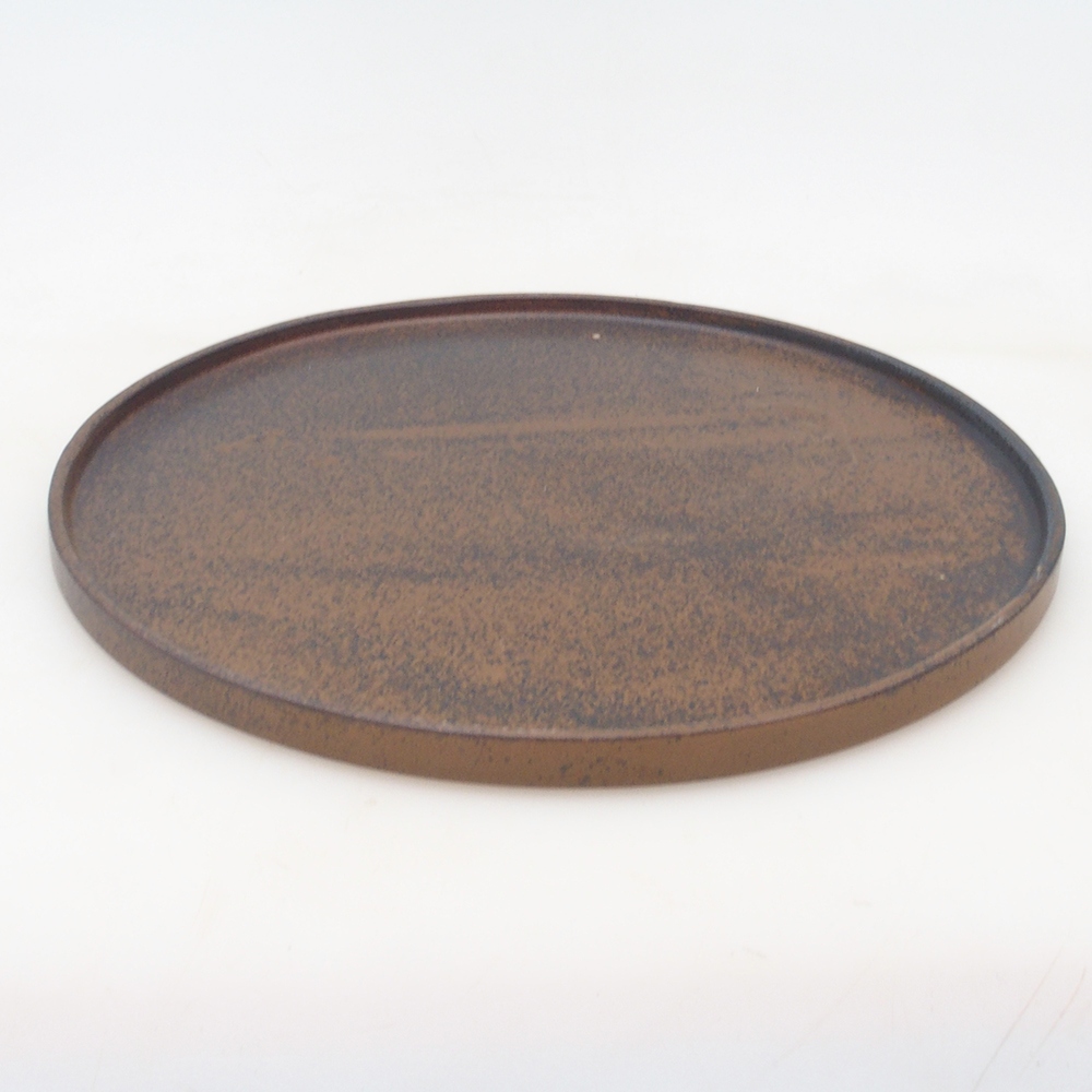 Bonsai bowl round D7-M - 24,5 x 24,5 x 1 cm - brązowy